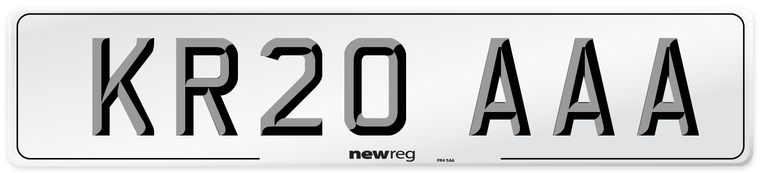 KR20 AAA Number Plate from New Reg